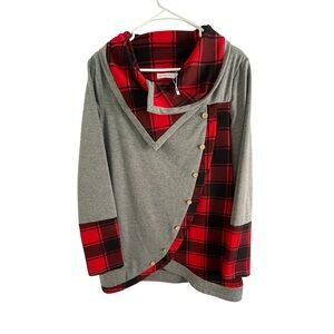 Dressfo Plaid Red and Gray Tunic